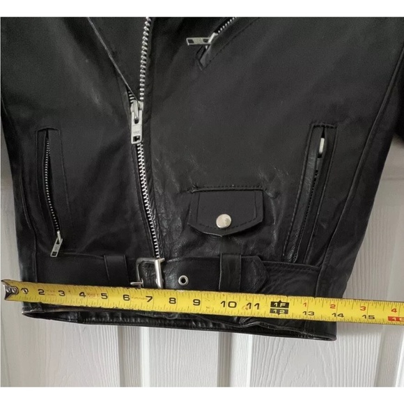 XS Women’s cropped genuine leather rider jacket - Picture 2 of 16